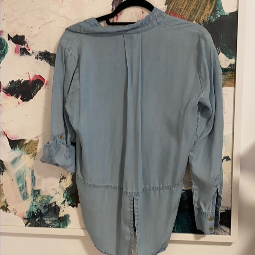 Aqua Chambray Button Up - image 5